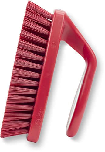 SPARTA Scrub Brush with Iron Shaped Handle and Stiff Bristles, Heavy Duty Scrubber Brush for Kitchen, Bathroom, Shower, Tile, Sink, Carpet and Bakepans, Polypropylene, 6 Inches, Red - color: Red, size: 6 Inches (Pack of 1)