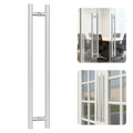 Ranbo 36" Door Pull Handle, 1.2mm 304 Stainless Steel, Brushed Nickel | 29-15/16" Hole Spacing, Fits 1/4"–3/4" Glass Doors and 1-3/8"–2-3/16" Wood Doors, for Entry, Commercial and Storefront Door - size: 36 inches/1.26 inches Cross Section Diameter