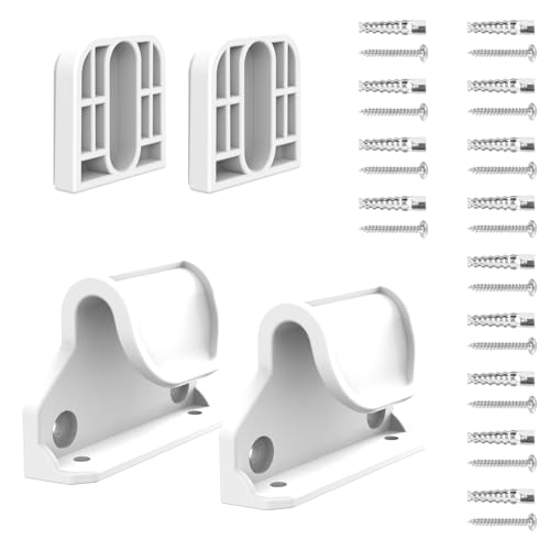 HAMOPY Auto-Lock Retractable Baby Gate Replacement Parts, Original Hardware Set (Including 2 x Latches + 2 x Brackets + 1 x Floor Hook + 1 Set of Screws) Only Fit 55“&71” Auto-Lock Baby Gate(White) - color: Wh-p