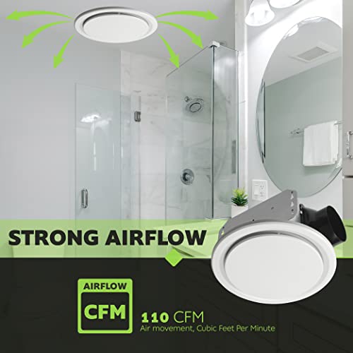 Homewerks 110 CFM 2.5 Sones Bathroom Exhaust Fan, HVI/ETL Certified - size: Round 110 CFM