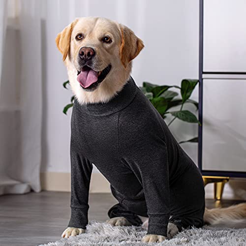 Dog Surgery Recovery Suit Female Male for Dogs After Surgery Medium Large Dogs Onesie Dog Pajamas Pjs Clothes (Pure Grey, 28 (Chest 26.77 in | Backlength 18.11)) - color: Pure grey, size: 28 (Chest 26.77 in | Backlength 18.11)