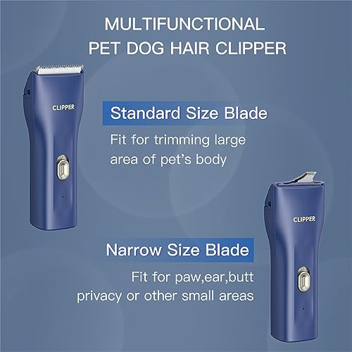 2 in 1 Prowerful Home Professional Dog Grooming Kit Clipper Low Noise USB Rechargeable Gifts for Dog Cat Blue,MTS006 - color: Mts006-pro-blue