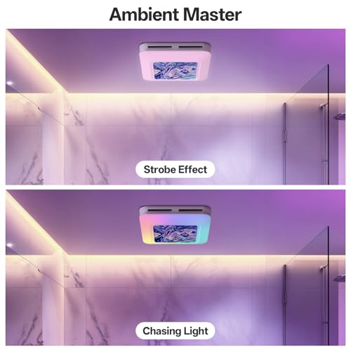 RexTact Bathroom Fan with Humidity Sensor,230 CFM 1.0 Sone Bathroom Exhaust Fan with Light,Ventilation and Exhaust Fan with Remote Control and Timer Function,Violet Blue - color: Violet Blue