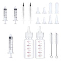Suxgumoe Pet Feeding Bottle Set, Feeding Silicone Nipple with Bottle and Syringes, Reusable Pet Nursing Kits Feeding Tools for Rabbits, Small Animals (17pcs Pet Nursing Kit with Bottles) - color: 17pcs Pet Nursing Kit with Bottles