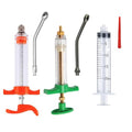 3 Sets Livestock Drench Syringe Gun with 3 Drench Nozzle, Adjustable Dosage Reusable Drench Gun Syringe for Cattle Cow Goat Sheep Pig Chickens Ducks Goose Poultry (20ML) - size: 20ML