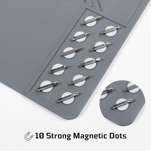 OneTigris Gun Cleaning Mat, Gun Mat | Rifle Pistol Gun Mat, with 10 Magnetic Dots, Non-Slip, Oil Resistant - color: Gray, size: Small