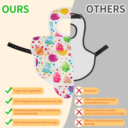 Chicken Saddles for Hens, Chicken Apron Hen Saddle with Adjustable Strap, Extended Shoulder Wing & Tail Coverage Protection Anti-Pecking Poultry Back Protector for Feather Recovery (Easter Eggs) - color: Easter eggs
