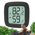 Black Reptile Thermometer and Hygrometer – LCD Digital Temp & Humidity Gauge for Bearded Dragon, Ball Python, Crested Gecko, Tortoise, Frog, Axolotl Tanks - size: Black
