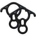 50KN Rescue Figure, 8 Descender Large Bent-Ear Belaying and Rappelling Gear Belay Device Climbing for Rock Climbing Peak Rescue 7075 Aluminum Alloy - color: Black - 2 Pcs