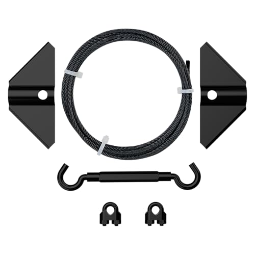 National Hardware Anti-Sag Gate Kit, Steel, Exterior Use, Black | 96 in Cable, Turnbuckle, Corner Brackets, Clamps and Screws Square Up A Sagging Wood or Vinyl Gate