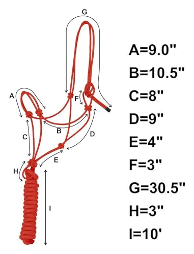 Majestic Ally 1/4" Rope 4 Knot Stiff Polyester Training Halter with 10’ Matching Lead Rope for Horses – Full (Black, Full) - color: Black, size: Full