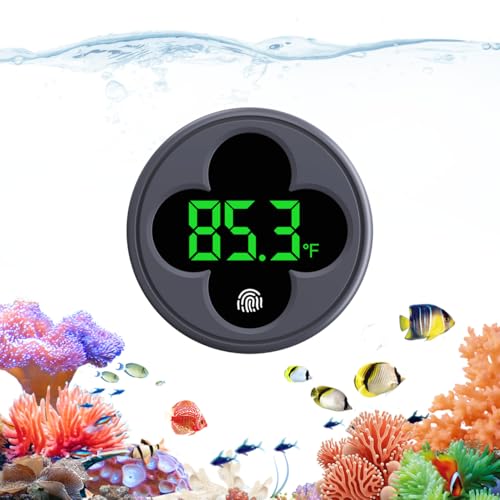 PAIZOO Wireless Aquarium Thermometer Accurate ±0.9℉, Replaceable Battery | LED Fish Tank Thermometer Digital, Switch Between ℉/℃, Aquarium Accessories for Fish Tank, Betta, Axolotl Tank or Aquatic