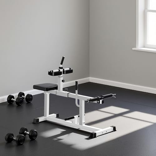 Soozier Seated Calf Raise Machine for Home Gym Waist Arm Training | Adjustable Calf Machine Leg Extension - color: White