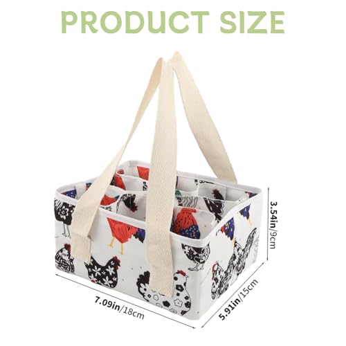 Eggs Collecting Basket, Large Egg Bags with 9 Pouches, Durable Canvas Egg Holder for Duck, Chicken, Goose Eggs(COLOR:White) - color: White