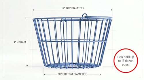 FarmTek Large Plastic-Coated Egg Basket – 15-Dozen Capacity | Gentle Protection for Fresh Eggs, Rust-Resistant Design, Professional Farm Collection Carrier