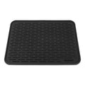 HOTPOP Medium (16x12 Inches) Super Sturdy Silicone Dish Drying Mat and Trivet, Dishwasher Safe, Heat Resistant, Eco-conscious (Black) - style: (16"x12"), Black