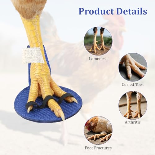 2 Pack Poultry Leg Bands for Chickens, Chicken Splint with Toe Separator, Chicken Leg Bands Specifically Designed for Injured Roosters and Hens, Recovery Aid for Broken, Sprained, Splayed Legs