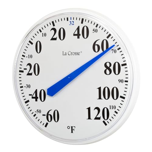 La Crosse T83714 13.5 inch Analog Dial Thermometer with Key Hider Compartment