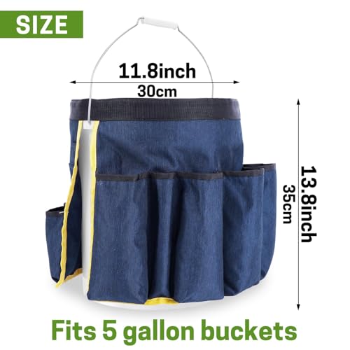 Bucket Tool Organizer, 5 Gallon Garden Tool Bucket Organizer, Bucket Tool Caddy Organization for Garden, Construction, Carpenter, Electrician, Builder