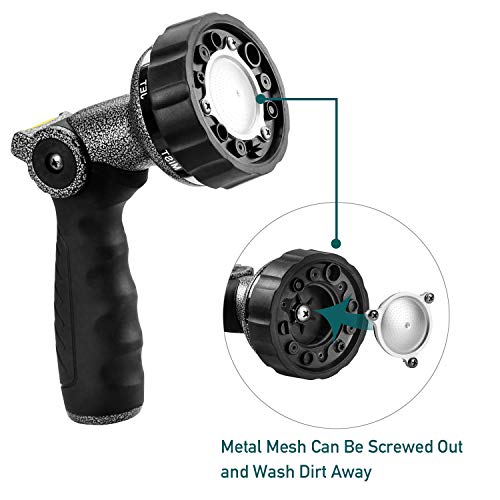 GREEN MOUNT Garden Hose Nozzle, Water Hose Spray Nozzle with Thumb Control On Off Valve for Easy Water Flow Control, Black-grey - color: Black-grey