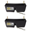 Little Giant FF16BLACK 9 Quart Heavy Duty Plastic Feed Trough Bucket Fence Feeder with Clips for Livestock & Pets, Black (2 Pack)