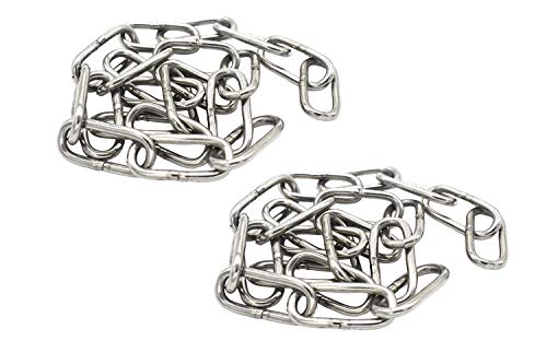 1/8 inch(3mm) Wire Diameter Stainless Steel Safety Small Chains 20 inch Long Link Rings Light Duty Coil Chain for Hanging Pulling Towing, 1/8"x 20" (2Pcs) - size: 1/8 inch x 20 inch