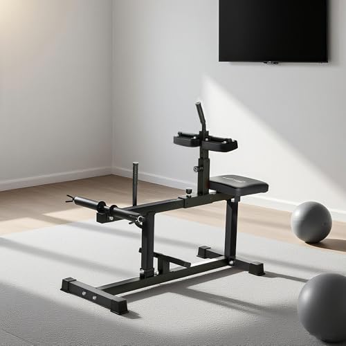 Soozier Seated Calf Raise Machine for Home Gym Waist Arm Training | Adjustable Calf Machine Leg Extension - color: Black