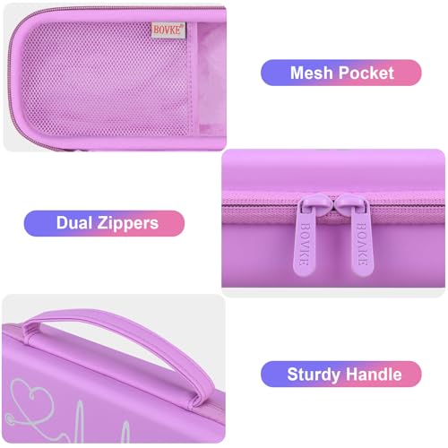 BOVKE Stethoscope Case for 3M Littmann Classic III, Lightweight II S.E, MDF Acoustica Deluxe Stethoscopes - Extra Room for Medical Bandage Scissors EMT Trauma Shear and LED Penlights, Light Purple - color: Light Purple