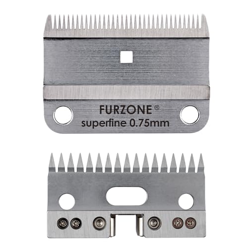FURZONE A2 Large Animal Clipper Blade (Extra Short) - 2 in 1 Set (35&17 Teeth), Horse Grooming Replacement Blade, Professional Stress-Free Grooming, 0.03-Inch/0.75mm Cut Length - size: Extra-Short 0.75mm