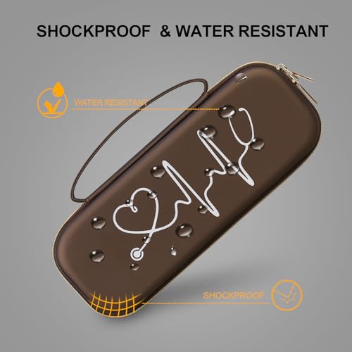 BOVKE Stethoscope Case for 3M Littmann Classic III Monitoring, Lightweight II S.E, Cardiology IV Diagnostic, MDF Acoustica Stethoscopes, Extra Room for Nurse Essentials and Medical Supplies, Brown - color: Brown