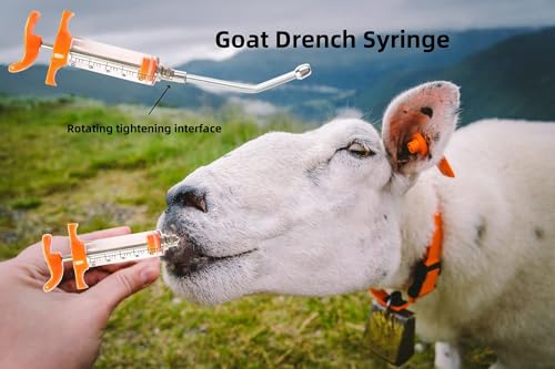 1 Pcs Goats Feed water filler, Drench Nozzle, Reusable, Adjustable Dosage, for Cattle, Sheep, Goats, Horse, Pig, Dog Supplies (Orange 10ml) - size: B (10ml)