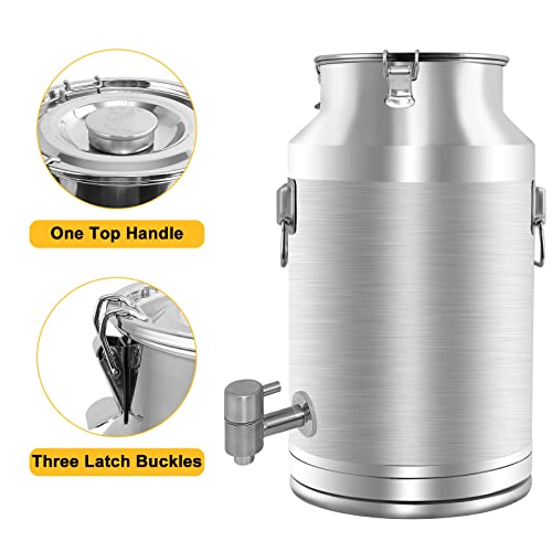 304 Stainless Steel Milk Can，35L Milk Bucket Wine Pail Bucket 9.25 Gallon Milk Can Tote Jug with Sealed Lid Heavy Duty for Milk and Wine Liquid Storage - size: 35L