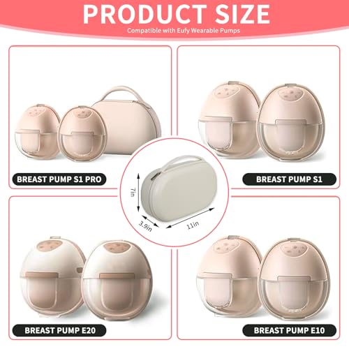 Wearable Breast Pump Bag, Carrying Case Compatible with Eufy Breast Pump, Portable Breast Pump Storage Bag for Momcozy Willow Medela and Most Breast Pumps, Hold 2 Pumps, Ideal for Going Out and Travel