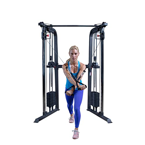 Body-Solid Powerline Cable Crossover Exercise Machine for Home & Commercial Gym, Functional Training Center with Dual Weights Stack for Cable Workout - style: 210lbs. Dual Weight Stack