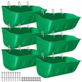 Hanging Goat Feeders,Chicken Feeder Waterer,Large Feed Trough 7.5 Quart 6 Pack,Hanging Fence Feed Trough for Poultry Livestock,Green - color: Green, size: 7.5 Quart (6 Pack)