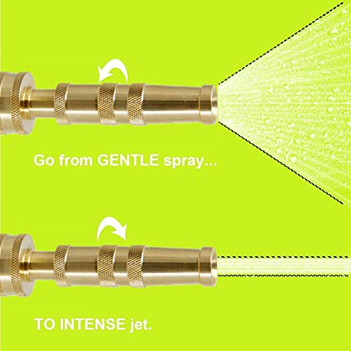 Twinkle Star Heavy-Duty Brass Adjustable Twist Hose Nozzle, 2 Pcs | 3/4” GHT Brass Garden Hose Nozzle, Adjustable Water Flow - color: *Nozzle Twist