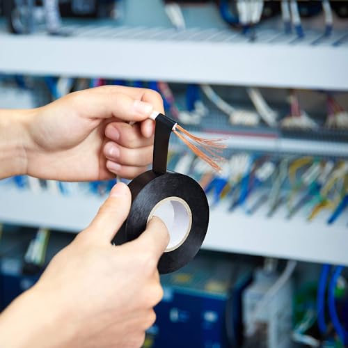 Amazon Basics Electrical Adhesive Tape, Insulating with Strong Adhesive, for Home DIY, Repairs, Electrical, Automotive and Equipment, 3/4" x 60', Black, 6-Pack