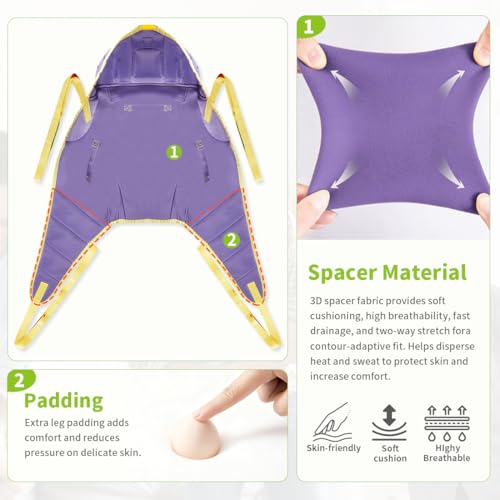 Children Patient Lift Sling, Dreamy Cloud Printed Transfer Sling for Child, Adjustable Medical Lift Aid for Home Use, Up to 110kg (3-6 Years Old) - size: 3-6 Year old