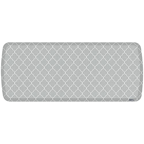 GelPro Elite Premier Anti-Fatigue Kitchen Comfort Floor Mat, 20x48, Lattice Light Grey Stain Resistant Surface with Therapeutic Gel and Energy-Return Foam for Health & Wellness - color: Trellis Light Grey, size: 48"L x 20"W x 0.8"Th