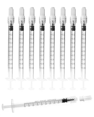 1ml Luer Lock Syringe without Needle - 1cc Plastic Syringes, Sterile, Individually Sealed, Pack of 30 - size: 1ML