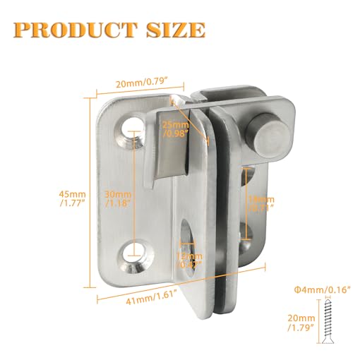 Alise Flip Latch Gate Latch Barn Door Lock Shed Door Latch,Brusehd Finish | Stainless Steel Door Lock Latches for Wooden Fence Shed Barn Chicken Dog Cage Window Cabinet Backyard Garage - color: Brushed Nickel, size: Small Size