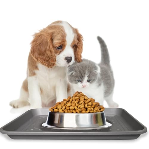 PetLike Boot Tray for Entryway Indoor, Pet Food Mat, 16.7 x 12.8 inch 2 Packs, Waterproof Shoe Tray for Indoor and Outdoor, Multi-Purpose Traysfor Boots, Shoes, Pets, Garden - color: Gray, size: 16.7x12.8 INCH