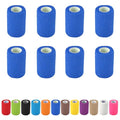 8 Pack Self Adhesive Bandage Wrap, 3 in x 5 Yards Vet Wrap Tape, Royal Blue | Non-Woven Self Adherent Cohesive Bandage for Thumb, Finger, Wrist, Knee, Ankle - color: Royal Blue