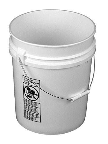 API Kirk White 5 Gallon Bucket; Heavy Duty 90 Mil Plastic - color: White