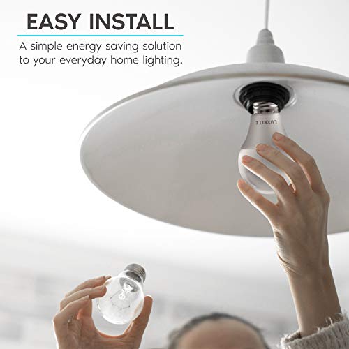 LUXRITE A19 LED Light Bulb 60W Equivalent, 5000K Bright White Dimmable, 800 Lumens, Standard LED Bulb 9W, E26 Base, Energy Star, Enclosed Fixture Rated, Perfect for Lamps and Home Lighting (4 Pack) - color: 5000k (Bright White), size: 4 Count (Pack of 1)