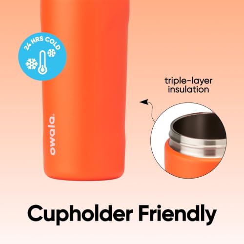 Owala FreeSip Kids Stainless Steel Water Bottle 16 oz Blue Citrus - color: Blue Citrus, size: 16 Ounces