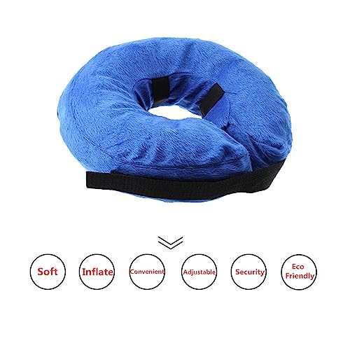 THAIN Soft Dog Recovery Protective Collar After Surgery-Cone Inflatable Collar for Dogs and Cats - Adjustable Washable Elizabethan Collar (L)