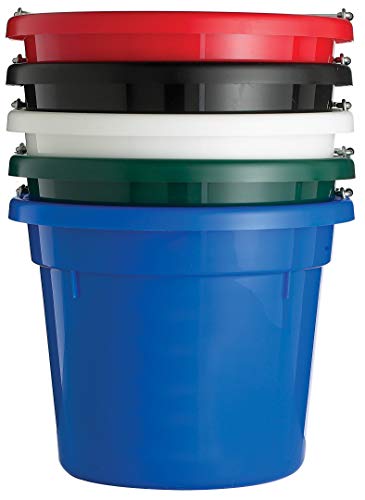 Little Giant® Round Plastic Utility Bucket | Durable & Versatile Feeder Bucket with Handles | 10 Quarts | Red - color: Red