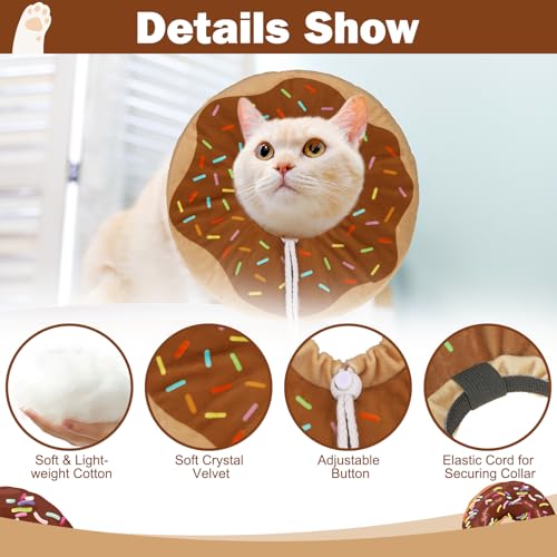 Cat Cone Collar Soft, Cat Recovery E Collar After Surgery to Stop Licking, Adjustable Waterproof Neck Elizabethan Pet Kitten Puppy Donut Pillow for Cats Wound Healing, Donut - color: Donut, size: Small(5-9.5in)