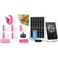 Chicken Feeder Port 6 Pack Pink, Solar Fan for Chicken Coop with Battery & Timer